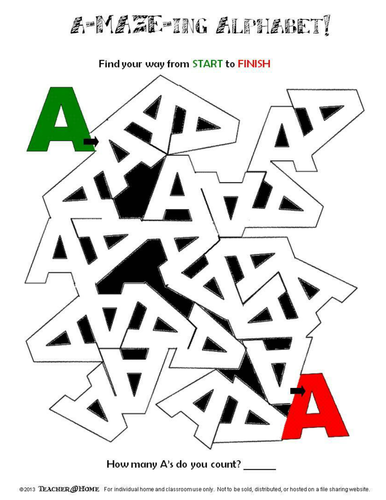 A-MAZE-ing Alphabet Letter Tracing