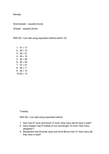 addition calculation worksheets