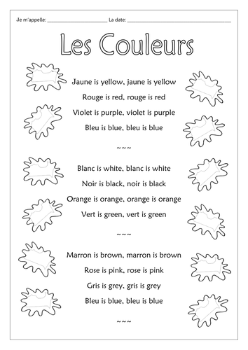 FRENCH - Un chanson des Couleurs - Songs