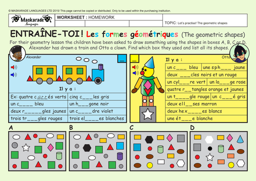 FRENCH - Y5/6- AT SCHOOL: The colours/ Geometric shapes