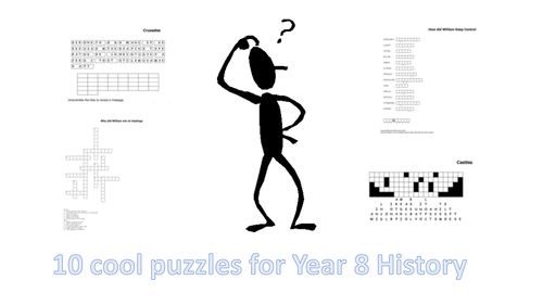 Year 8  History puzzles - one for each topic