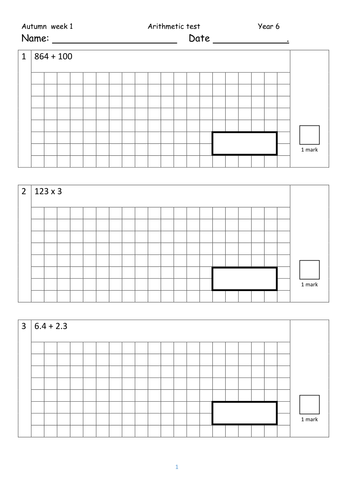 Year 6 Arithmetic test by twinny1127 - Teaching Resources - TES