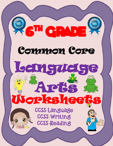 6th Grade Common Core Language Arts Worksheets