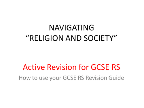 GCSE Religious Studies Active Revision  Guide