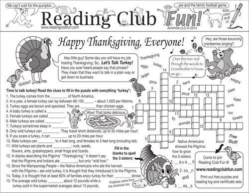 Bundle: Thanksgiving Two-Page Activity Set and Puzzle