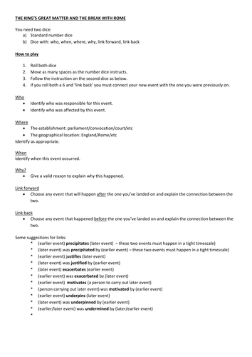GAME - Henry VIII and the English Reformation 1529-1534 (Wolsey's fall to Act of Supremacy) 