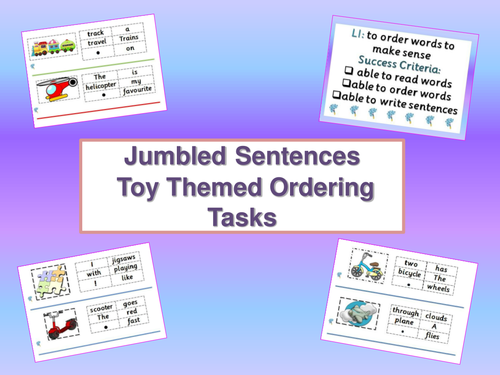 Jumbled Sentences - Whiteboard Presentations and Cut & Stick Activities