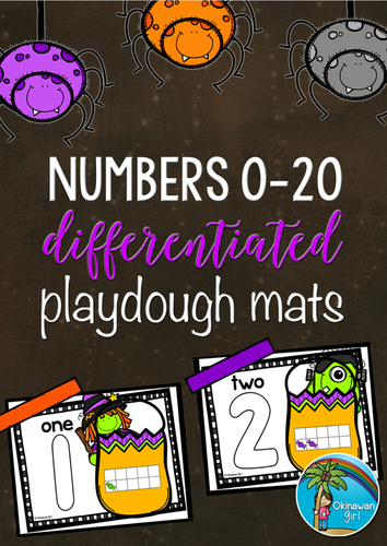 Hallowe'en DIFFERENTIATED Number Playdough Mats (0-20)