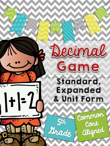 5th Grade Standard Form, Expanded Form and Unit Form Partner Game