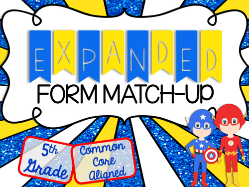 5th Grade Exponents Practice Matching Game