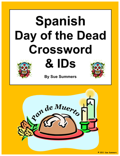 Spanish Day of the Dead Crossword Puzzle and Vocabulary