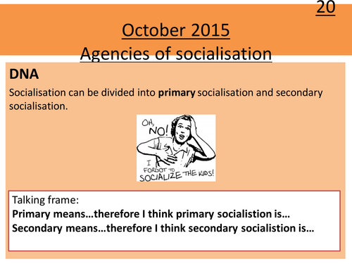 Sociology H580 / H180 Lesson 11 Agencies of Socialisation 1: Peer Groups and Education