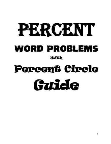 Percent Circle with Word Problems