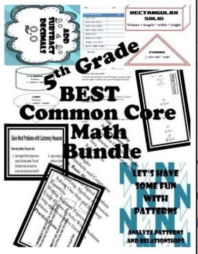 5th Grade CCSS Math Bundle 