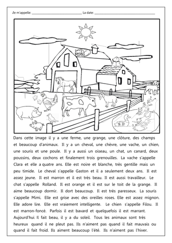 FRENCH - Les Animaux de la ferme - Comprehension - Worksheets