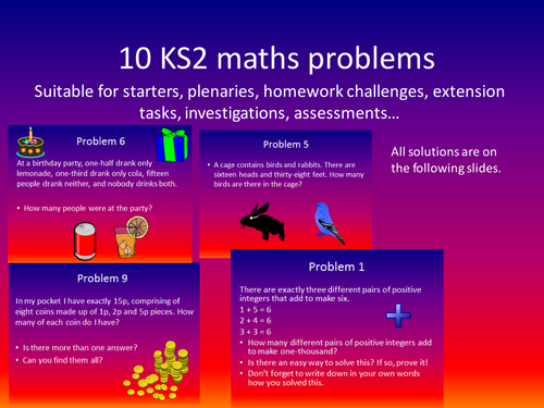 20 KS2 challenging problems