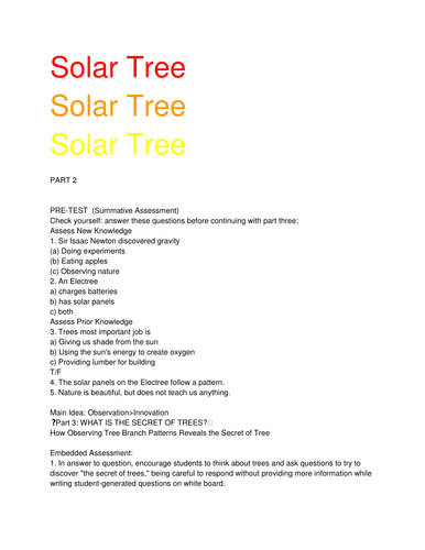 Solar Trees - Part 2