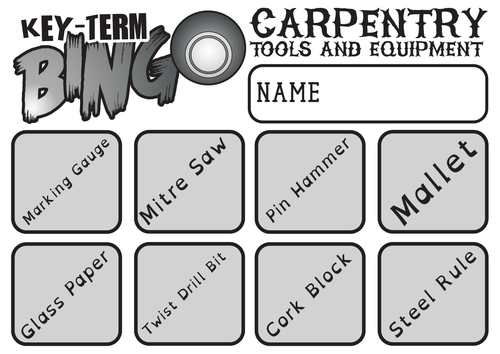Keyword bingo for the workshop