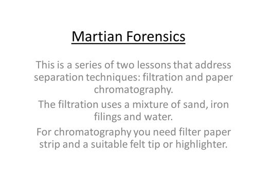 Separation Techniques - Aliens Blood