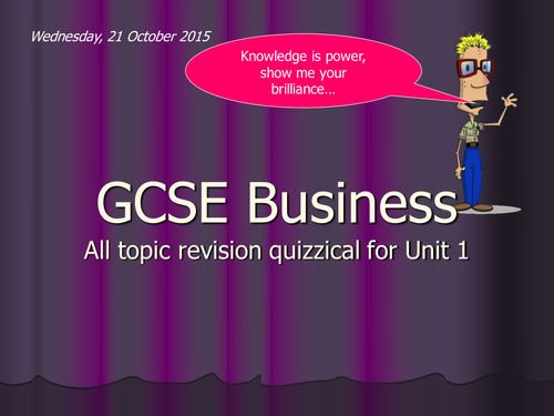 GCSE Business Revision Game (Edexcel 5BS01)