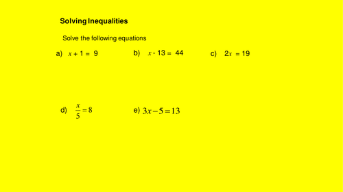 Solving and representing inequalities on number lines