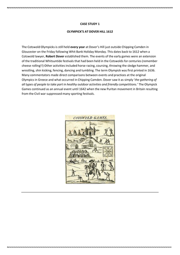 AS PE Edexcel - Re-emergence of the Modern Games