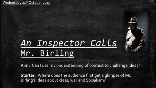 An Inspector Calls - Mr Birling (when play finished)
