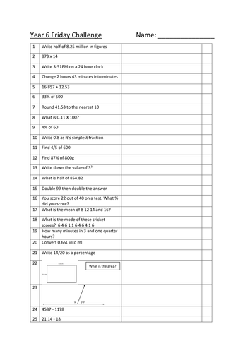 Maths Friday challenge