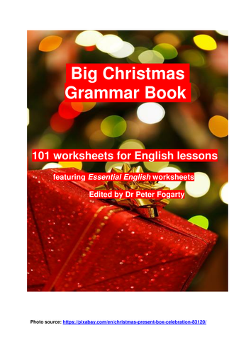 Christmas Entry Level Grammar Book 101 worksheets for English lessons featuring Essential English