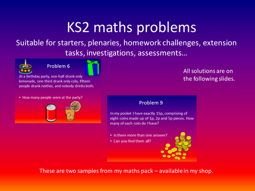 KS2 challenging maths problems