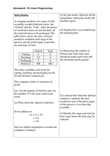 D1 Mathematics Lesson Mats - part 2