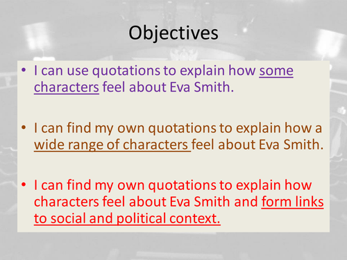 An Inspector Calls lessons GCSE