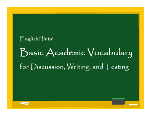 Basic Academic Vocabulary for Writing and Test Prompts