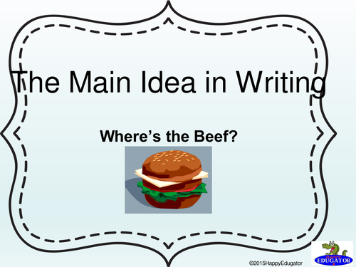 Main Idea in Writing PowerPoint