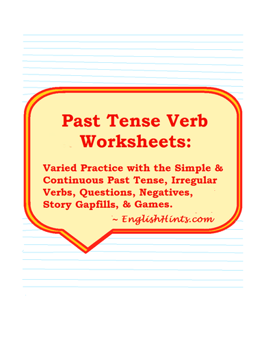 Past Tense Verb Worksheets