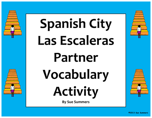 Spanish City Vocabulary Partner Activity / Vocabulary Reference