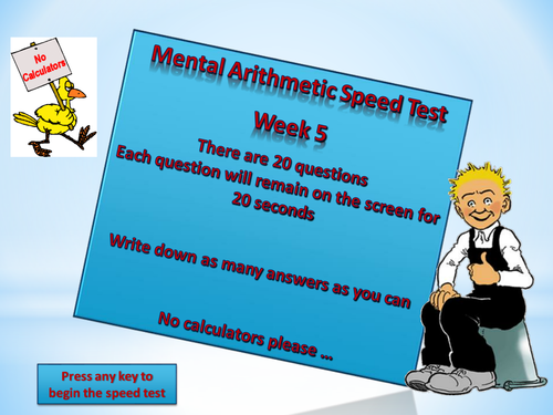 Mental Arithmetic Tests - Weeks 5 and 6 with answers