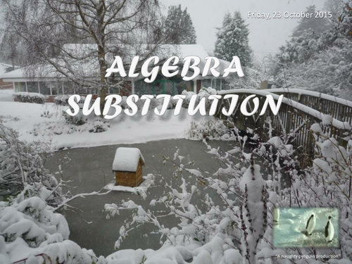 Algebra - Substitution Revision