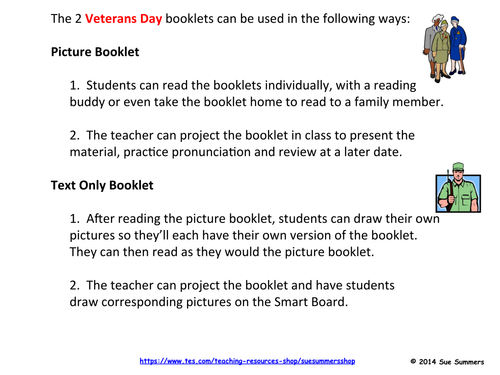 Veterans Day - 2 Emergent Reader Booklets
