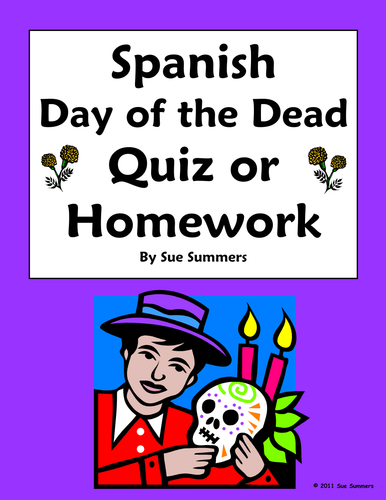Spanish Day of the Dead / Dia de los Muertos Quiz or Homework