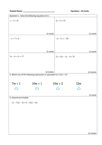 Equations Year 9 Intermediate Maths NSW Review