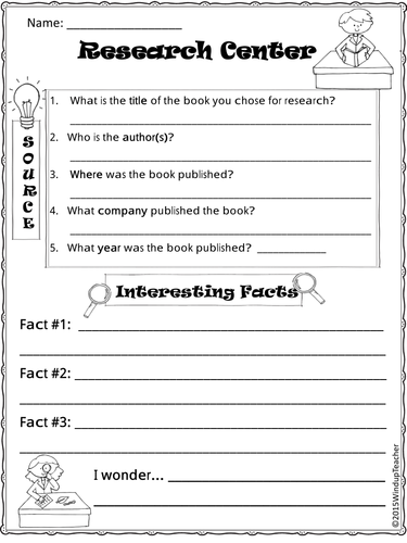 Research Center Reproducible * Any Topic * Print and Go