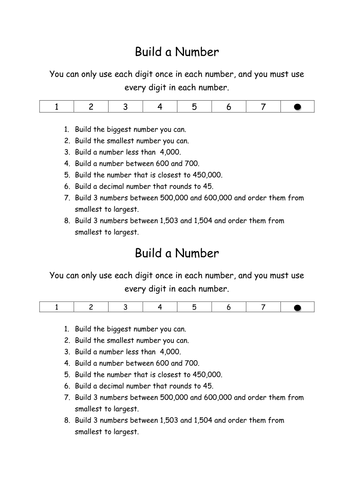 KS2 place value pack