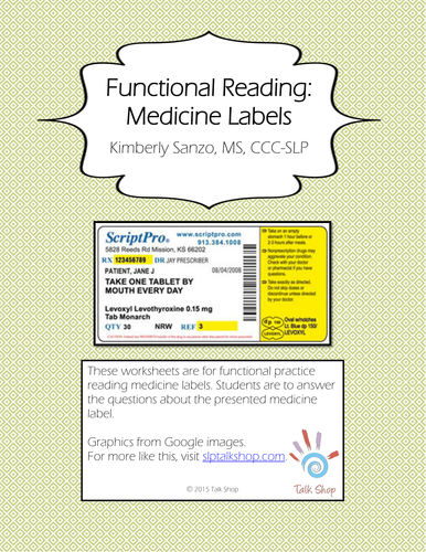 Reading Medication Labels Worksheet - Nidecmege