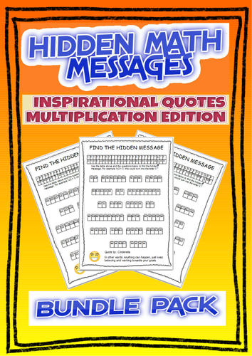 6 pack bundle of hidden mystery math messages multiplication basic facts teaching resources