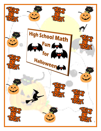 Halloween Math Worksheets-High School
