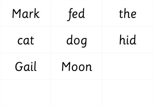 Letters and Sounds Phase 3: Sentence substitution