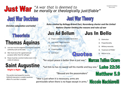 Just War - Religious Studies/ History Revision Mat
