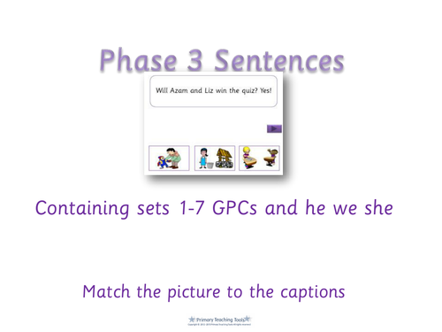 Letters and Sounds Phase 3 Captions and sentences