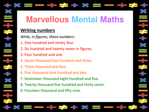 Marvellous Mental Maths